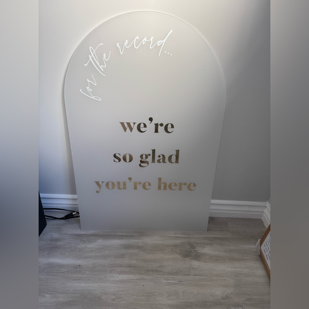 Acrylic “For The Record” 24x36 Sign